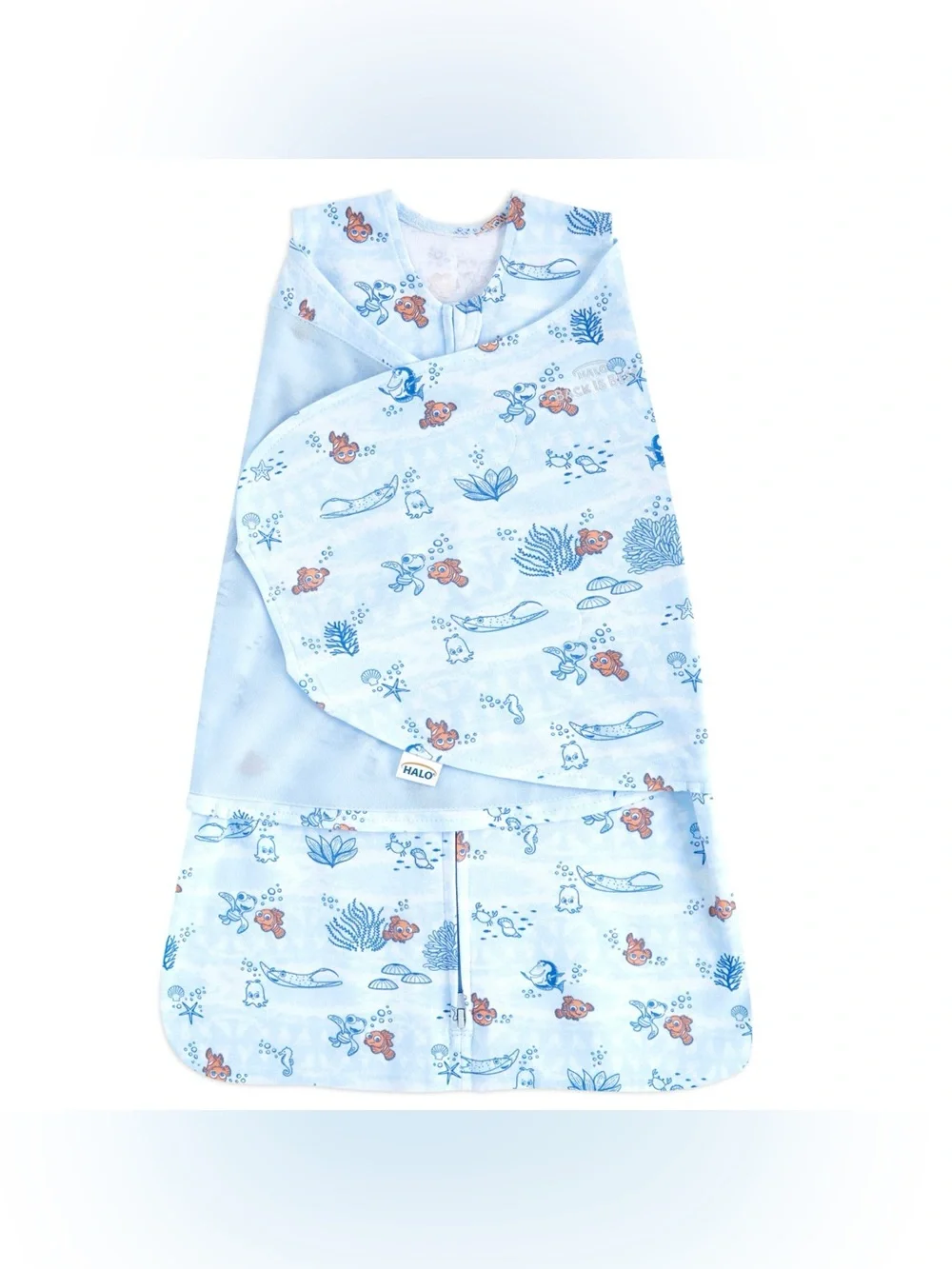 Disney Baby Finding Nemo Halo SleepSack Swaddle Baby Infant 100% Cotton Blanket